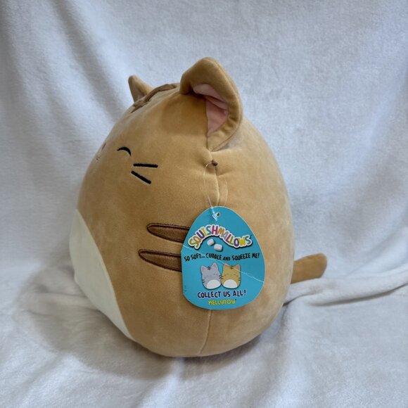 SQUISHMALLOWS Nathan 12" | Cat Plush Tabby Kitty Sleepy Kitten | NWT - Picture 2 of 10